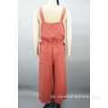 Women Casual V-Ausschnitt mit weiten Beinhülsen und Jumpsuit